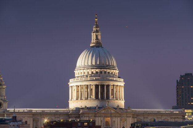 St Paul and millennium bridge in London