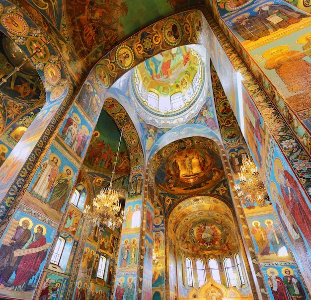 ST. PETERSBURG, RUSSIA FEDERATION - JUNE 29:Interior of Church Savior on Spilled Blood . Picture takes in Saint-Petersburg, inside Church Savior on Spilled Blood   on June 29, 2012.