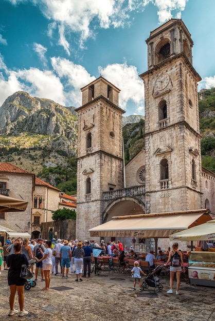St Tryphons Cathedral in Old town of Kotor in Montenegro