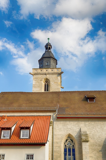 푸른 하늘 배경에 세인트 Wigberts 교회 에르푸르트 독일