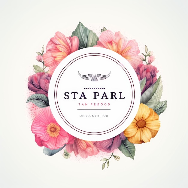 Фото Логотип sta parl, окруженный цветами