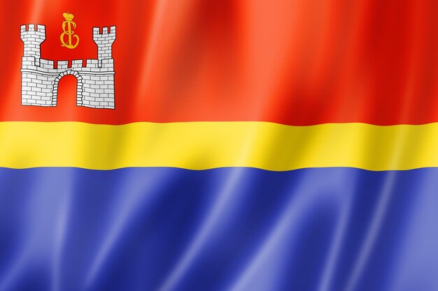 Staat Kaliningrad - Oblast - vlag, Rusland zwaaiende banner collectie. 3D illustratie