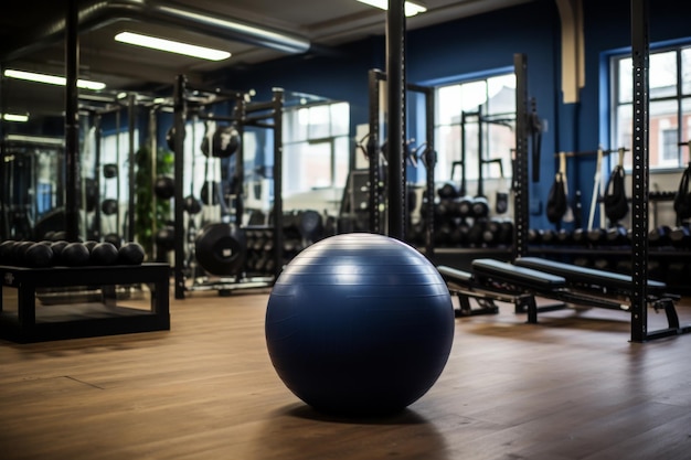 Stabiliteitsbal in een ruim fitnesscentrum