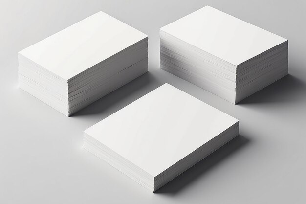 Stack of blank business card on white background with soft shadows Vector illustration