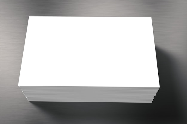 Stack of blank name cards on grey background