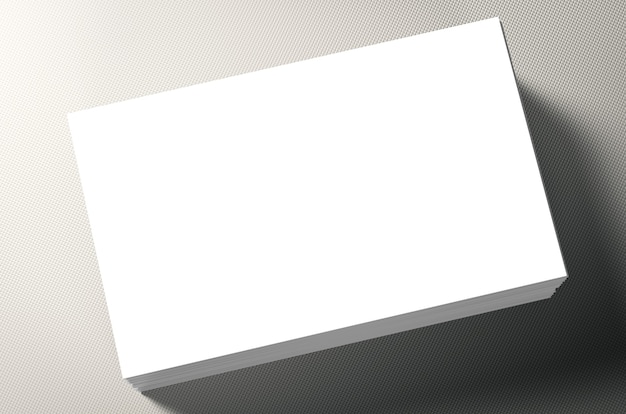 Stack of blank name cards on grey background