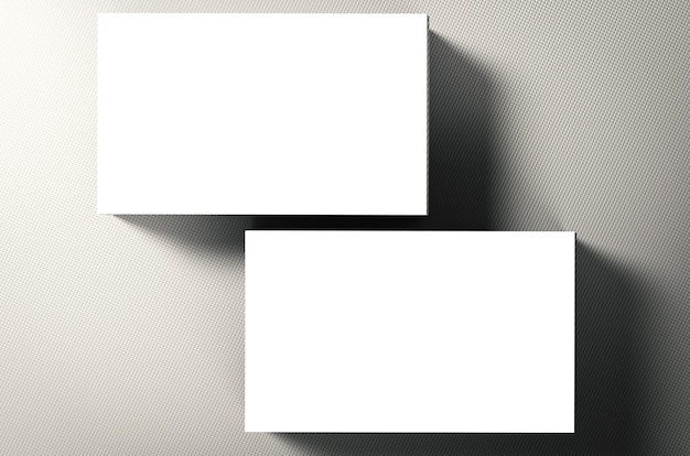 Stack of blank name cards on grey background