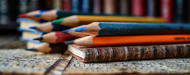 A Stack Of Blank Notebooks And Pencils Ideal Wallpaper