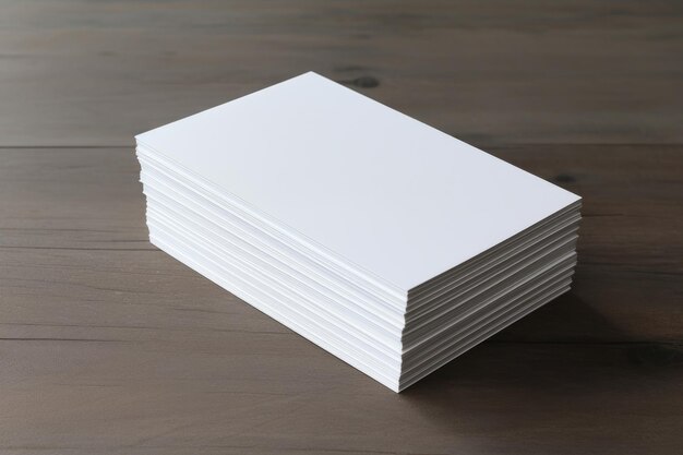 Stack of Blank White Paper on Desk