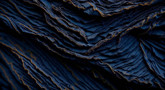 A stack of blue cloths on dark background