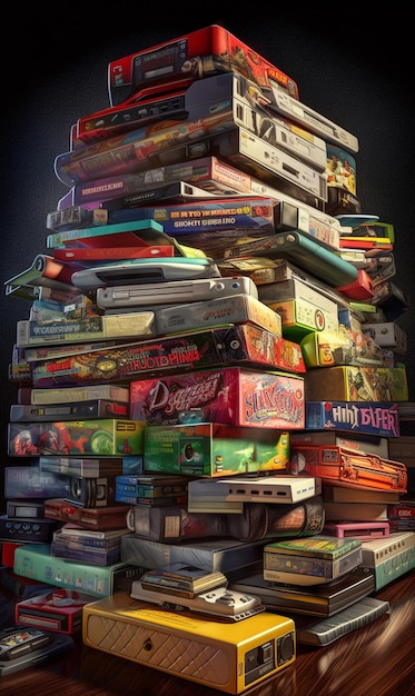Premium Photo | A stack of board games with the word game on it