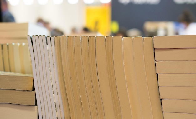 Stack of books as Education and business concept