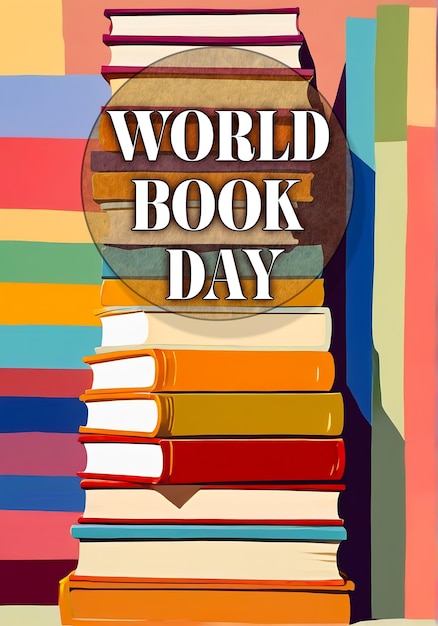 Photo stack of books background world book day