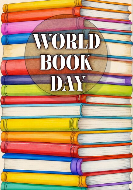 Photo stack of books background world book day