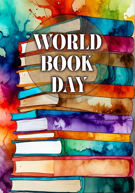 Photo stack of books background world book day