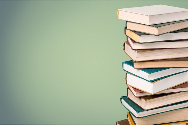 Stack of books, education and learning background