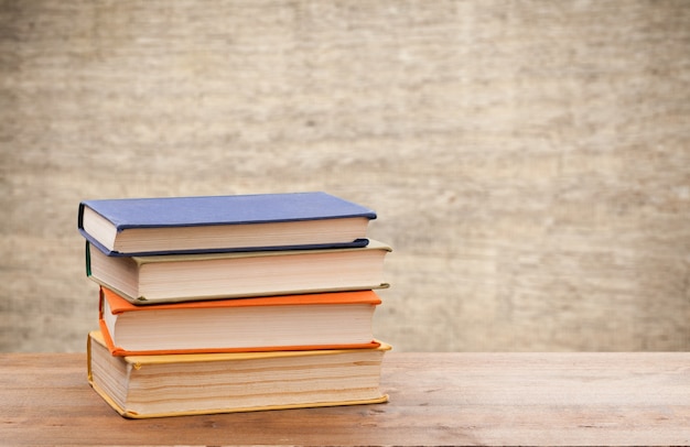 Stack of books, education and learning background