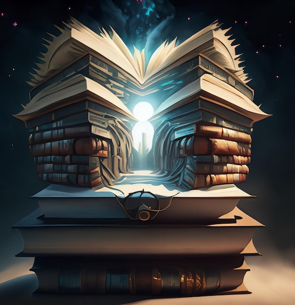 A stack of books a gateway to new worlds and endless wisdom