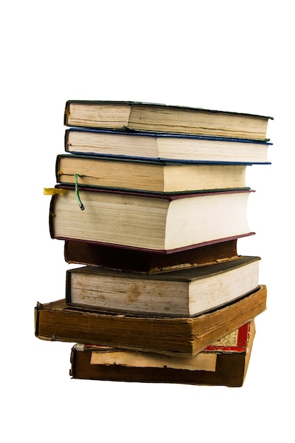 Stack of books isolated on white background