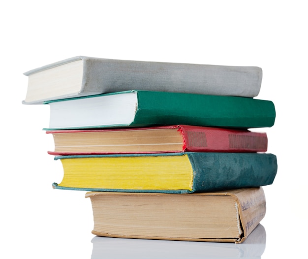 Stack of books isolated