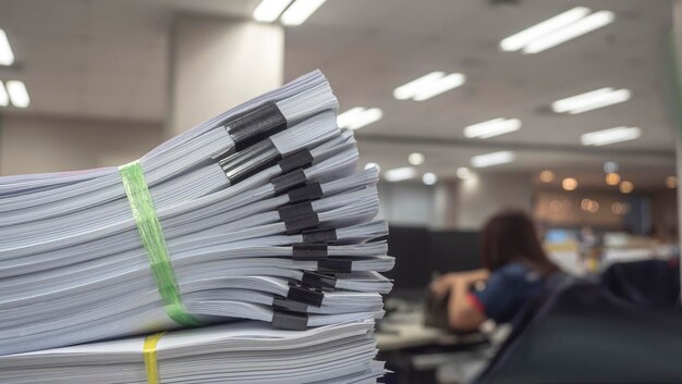 Stack of books on table