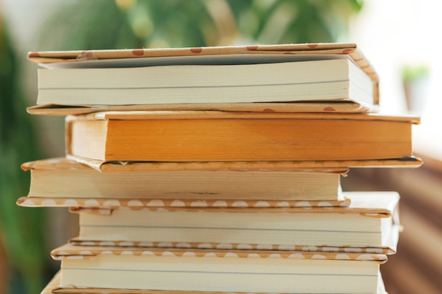 Stack of books on the table