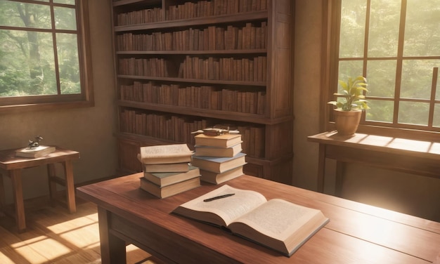 Photo stack of books on the table