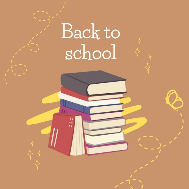 a stack of books with the back to school written on it