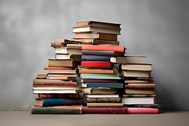 A stack of books with one that says " the one in the middle "