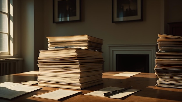 A stack of books with a picture of a man on the top.