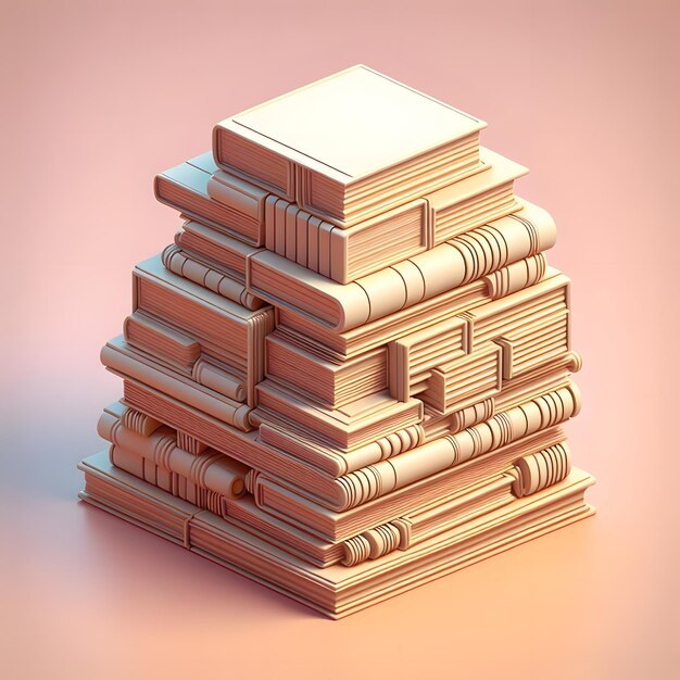 a stack of books with a square shape on the top