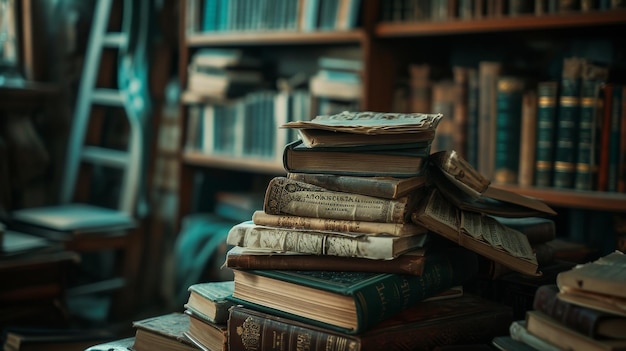 A Stack of Books on a Wooden Table World Book Day