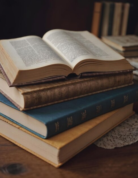 a stack of books