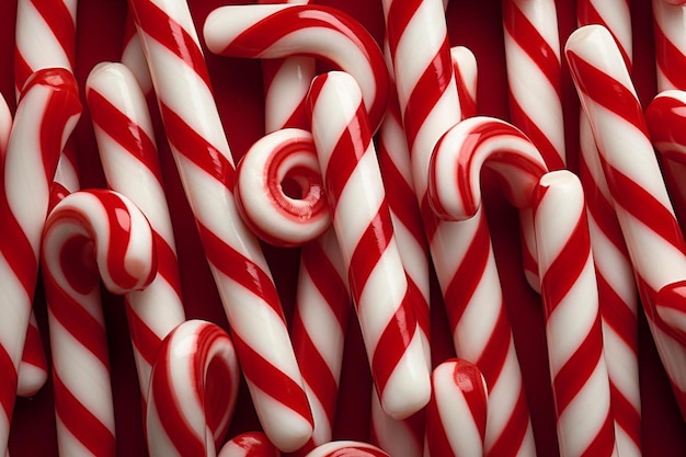 a stack of candy canes