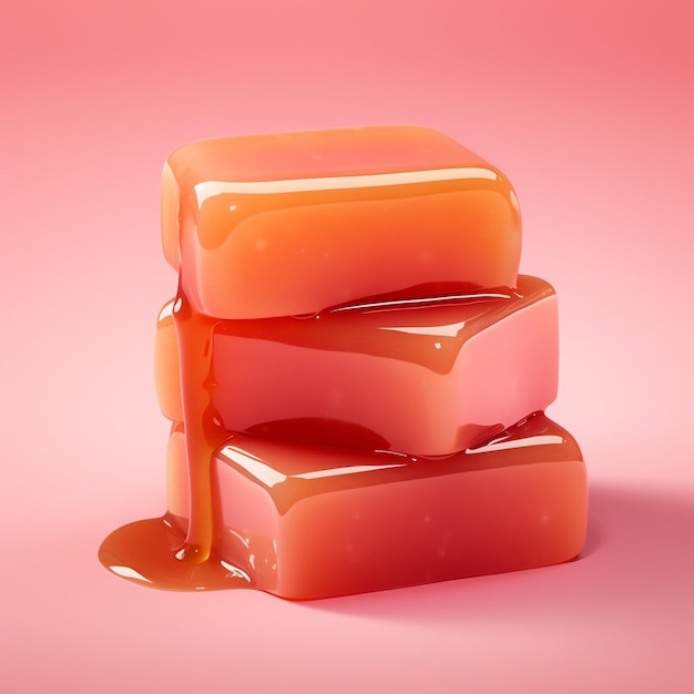 a stack of caramel candies