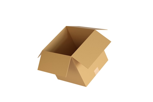 Stack of cardboard box carton or parcel with empty space product packaging concept 3d render