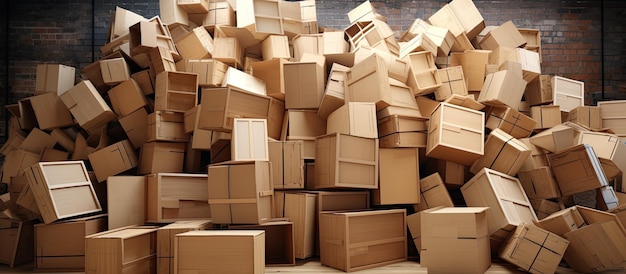 stack of cardboard containers