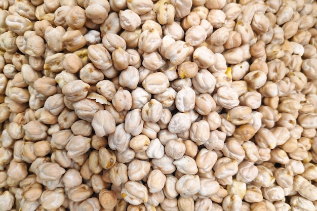 Stack of chickpeas on a market stall