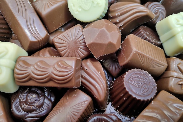 Stack of chocolate candies