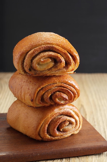 Stack of cinnamon buns