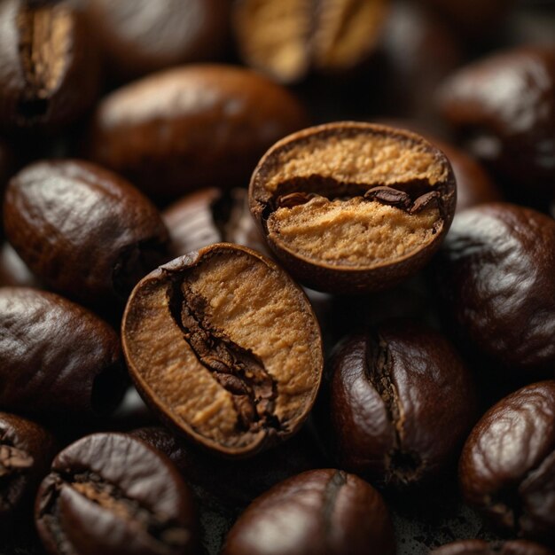 stack of coffee beans