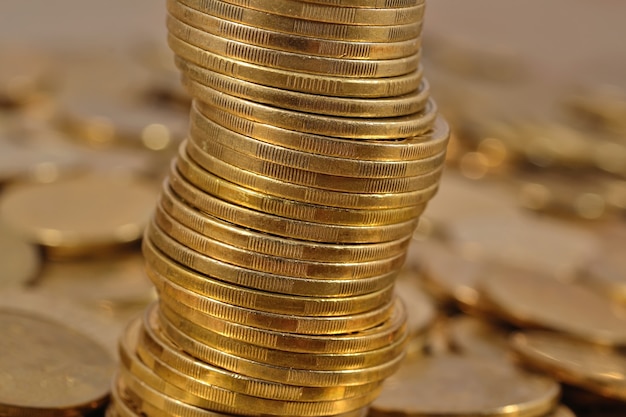 Photo stack of coins close up