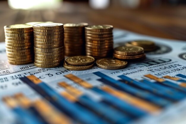 Stack of Coins on Table