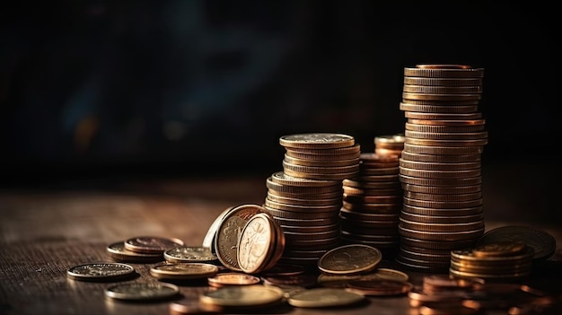 A stack of coins with the word euro on the top