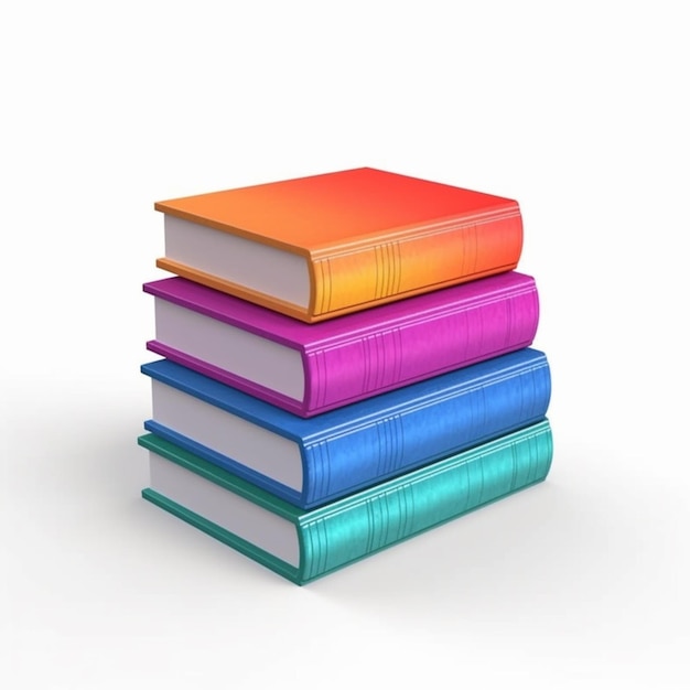 Premium AI Image | A stack of colorful books with one that says 