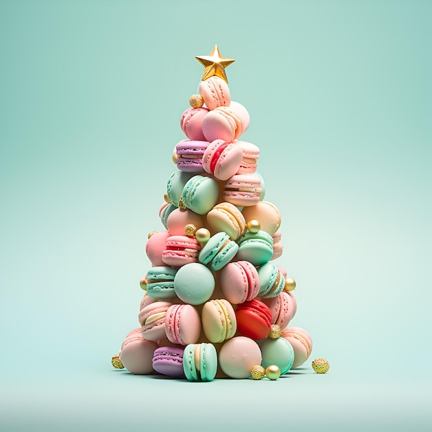 a stack of colorful candy and candy cookies