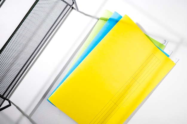 Stack of colorful document files