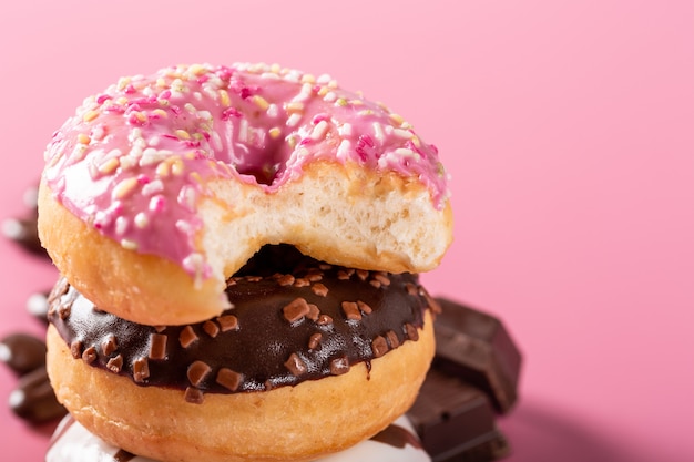 Stack of colorful donuts