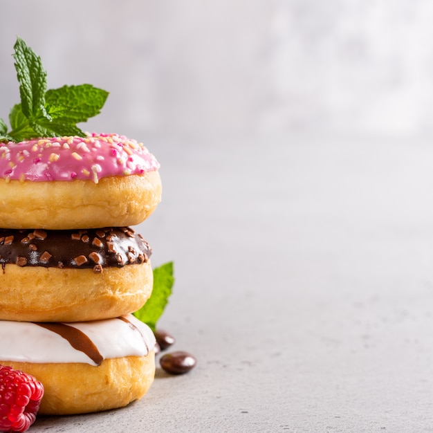 Stack of colorful donuts