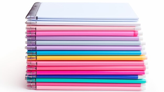 Photo stack of colorful notebooks